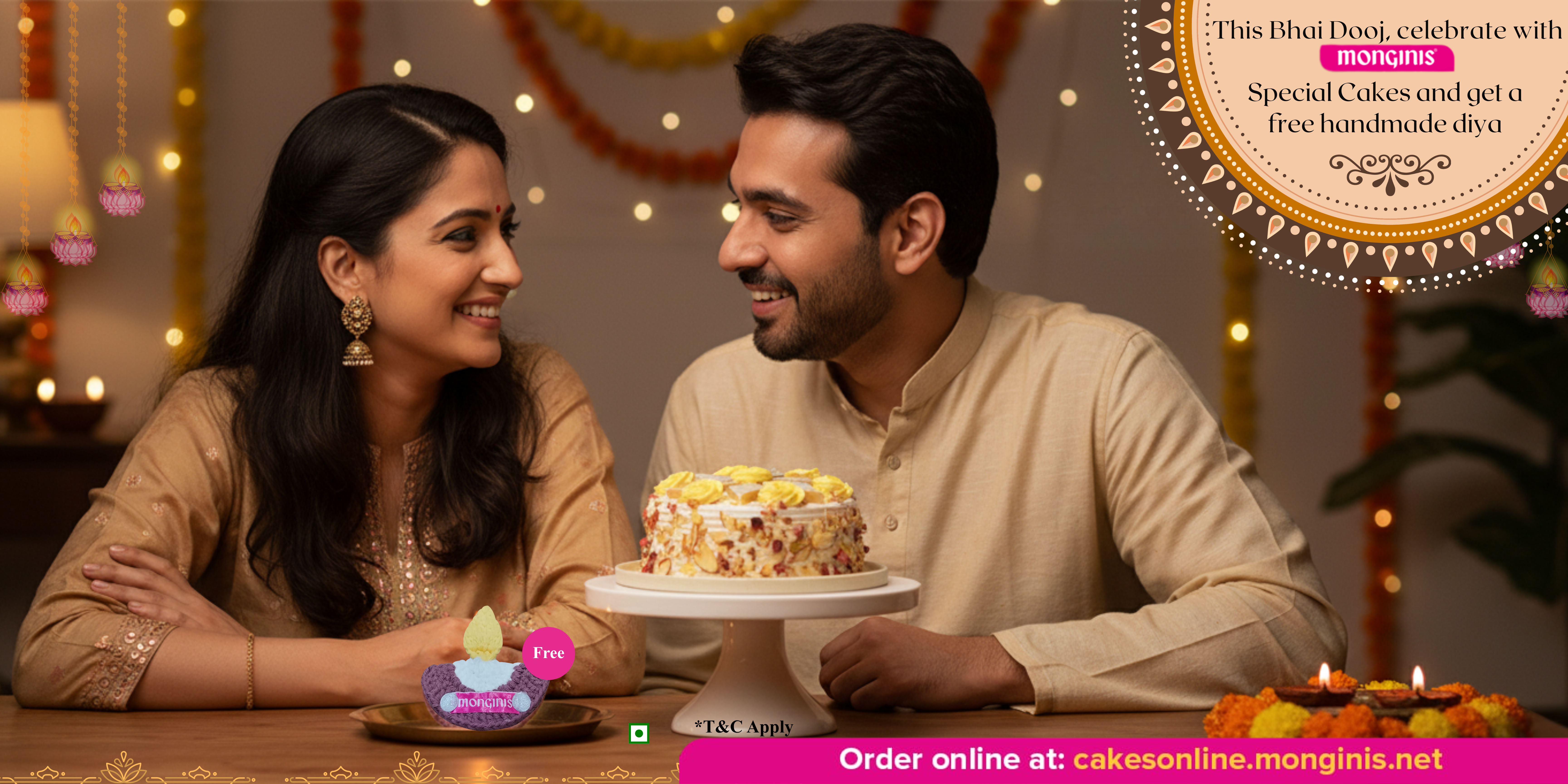 Bhai Dooj 2025, Sibling Bond, Long Distance Bhai Dooj, Bhai Dooj Gifts, Bhai Dooj Cake,Sibling Love with Monginis