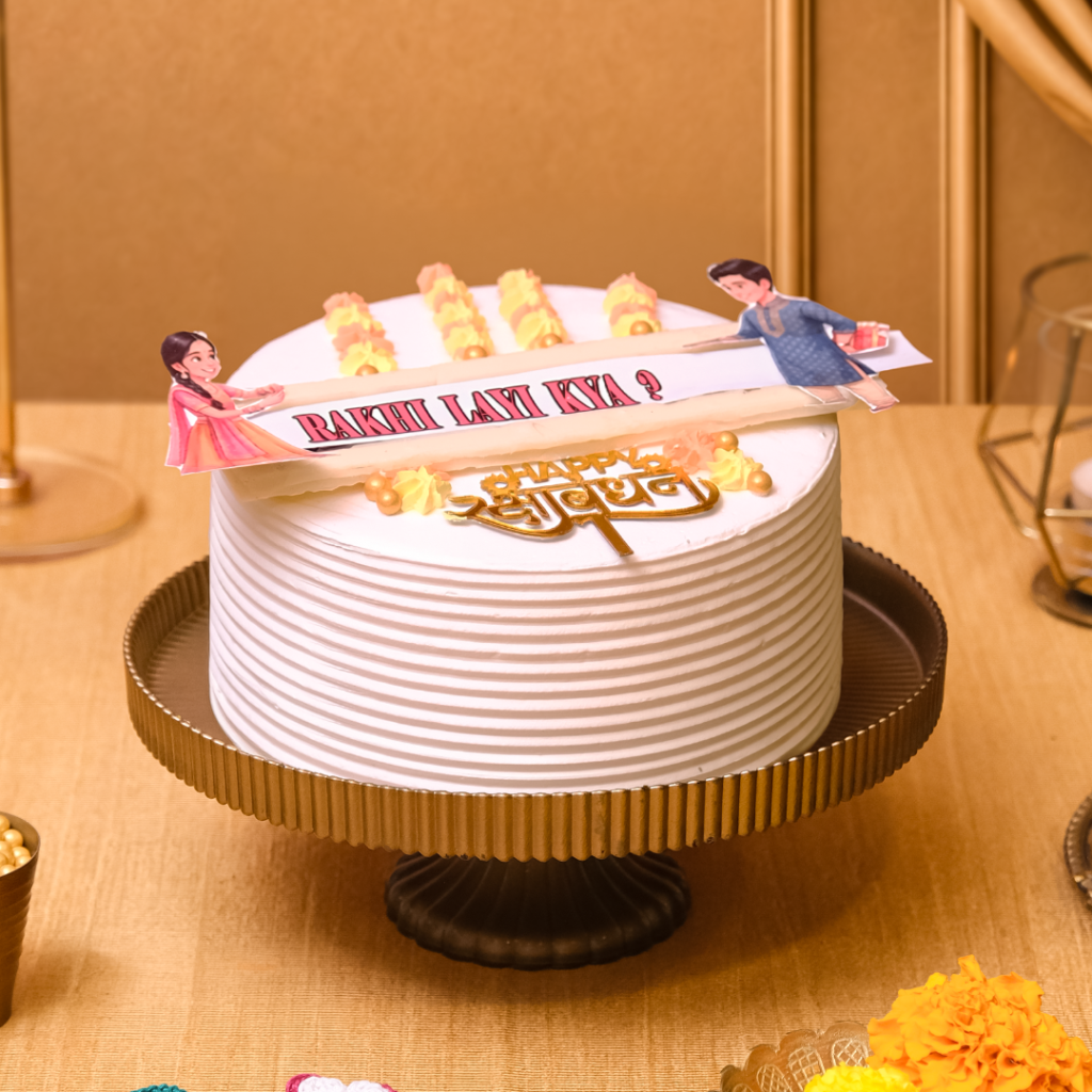 Beloved Bond Cake, a photo cake for Rakhi with Brother and Sister themed cutout