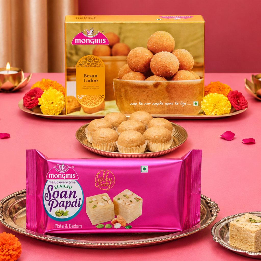 Monginis Besan Ladoo and Silky & Soft Elaichi Soan Papdi for Diwali gifting